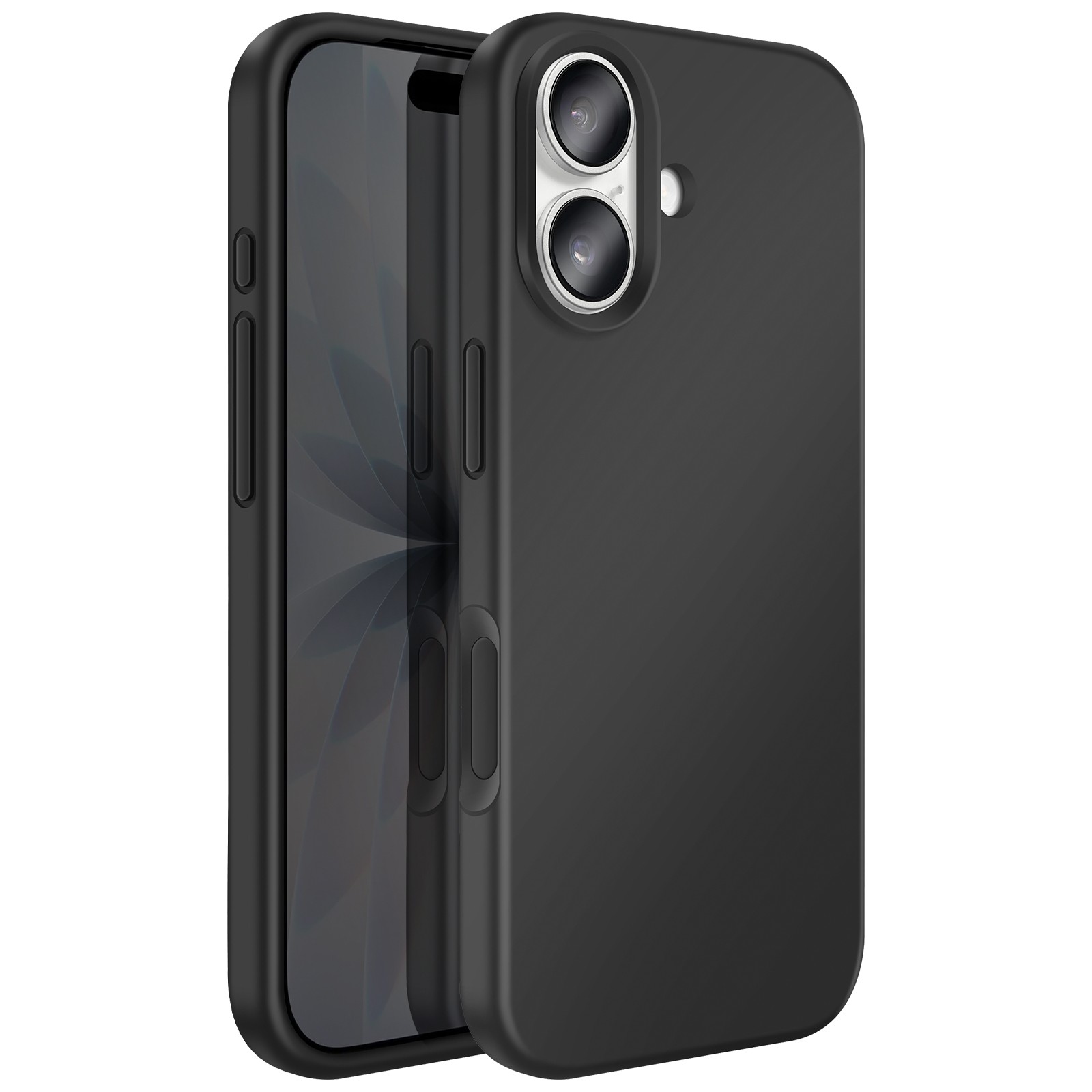 Coque silicone iPhone 17 anti-rayures noir mat premium