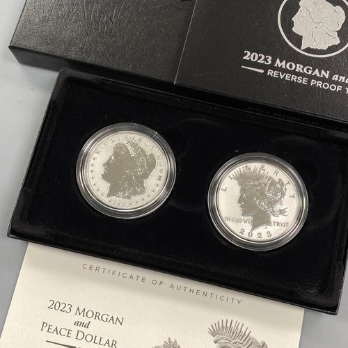 2023 US Mint Morgan + Peace $1 Rev Pf 2 coin Set w/ogp L24573