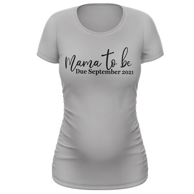 Damen-T-Shirt Mama To Be Umstandsmode personalisiert Baby Ankündigung Kleidung für