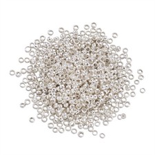 10 g Silver Plated Crimp Barrel Brass Beads for Jewelry Making Craft DIY 2x1.2mm