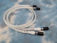 Maze Audio Carbon Silver Braided Litz RCA Patch Interconnect Cables 1.5 meter