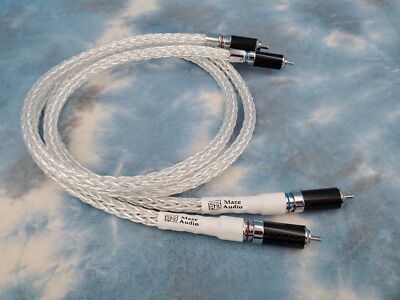 Maze Audio Carbon Silver Braided Litz RCA Patch Interconnect Cables 1.5 meter
