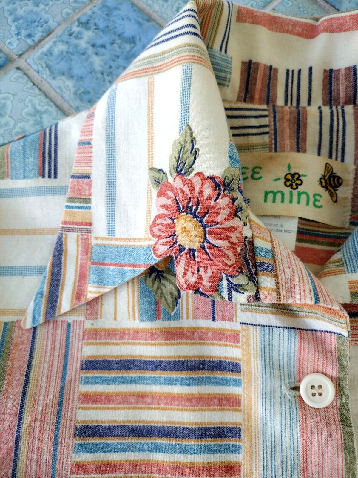 Vtg 70's Western Patchwork Dagger Collar Plaid Bu… - image 15