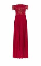 New Karen Millen Lace and Pleated Red Dress Size UK 10