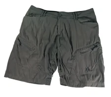 Eddie Bauer 11" First Ascent Cargo Shorts Mens 38 Gray Hiking Climbing Fishing