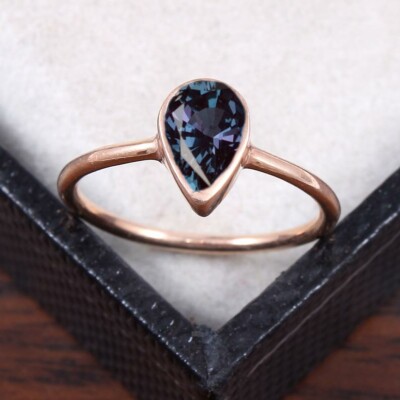 Alexandrite Ring Wedding Ring Color Changing Ring Silver Ring