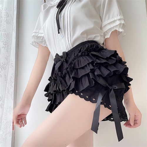 Women Lolita Bloomers Layered Tiered Ruffle Pumpkin Shorts Knickers Panties - Picture 12 of 16