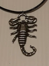 SCORPION  Pewter Pendant Charm / 26" Adjustable Necklace