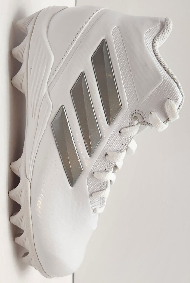 adidas Freak Mid MD J Football Cleats, New+ Box White/Silver adidas Freak Mid MD J Football Cleats, New+ Box White/Silver