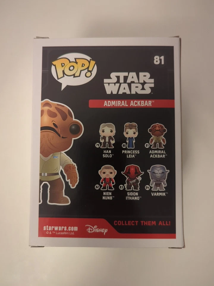 BNIB Funko Star Wars Admiral Ackbar 81 The Force Awakens Disney Vaulted - Image 2 of 2