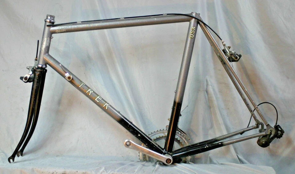 Cuadro grande de bicicleta de carretera Trek 1000 1991 59 cm FC-6207 Ultegra 600 manivela hecho en EE. UU. Foto 2 de 4