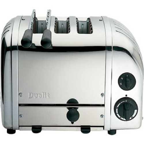 DUALIT TOASTER 3 SLICE POLISHED STAINLESS 31213 WITH 1 SANDWICH CAGE