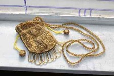 Vintage Boho Style Beaded Purse with Drawstring