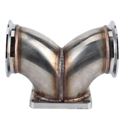 USA V Band Dual Inlet Y Elbow Adapter 3'' For V6 V8 Engine T4 Turbocharger Scroll