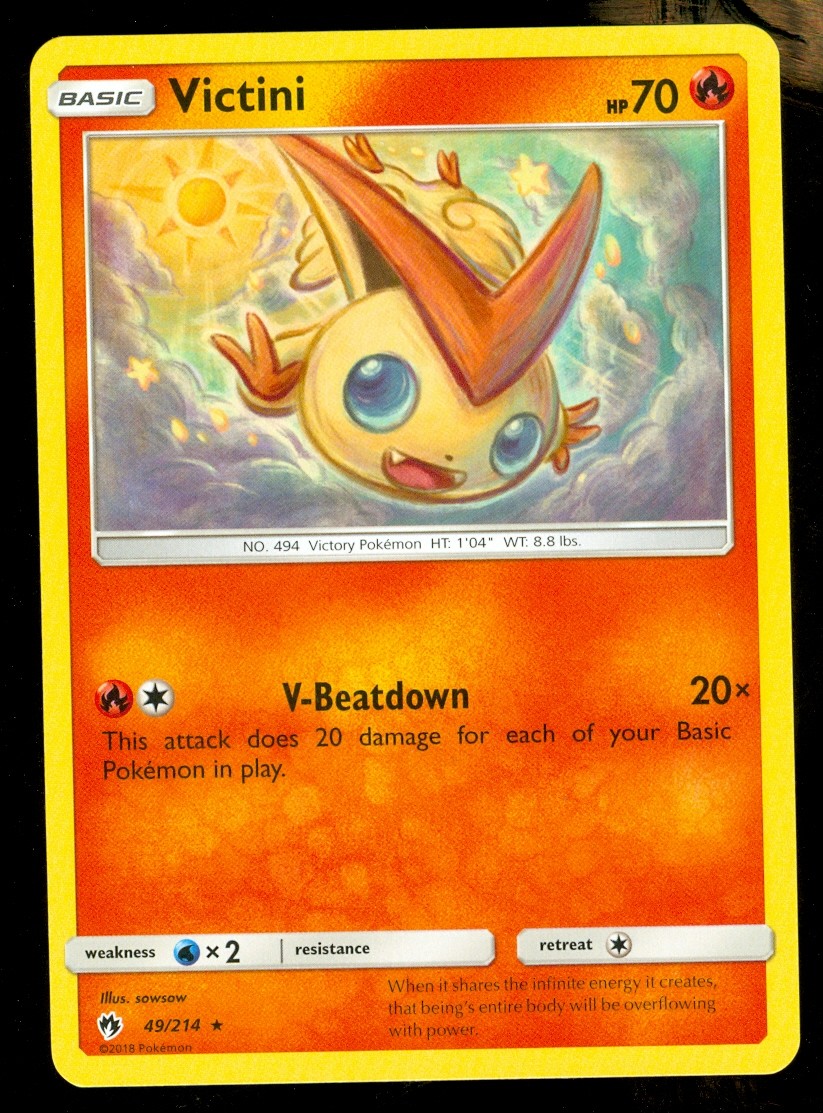 Pokemon VICTINI 49/214 - Lost Thunder - RARE - MINT