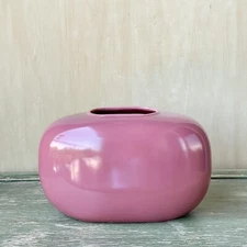 Vtg 1980s Jaru California Pottery Mauve Vase Sleek Postmodern Artisan Design 10"