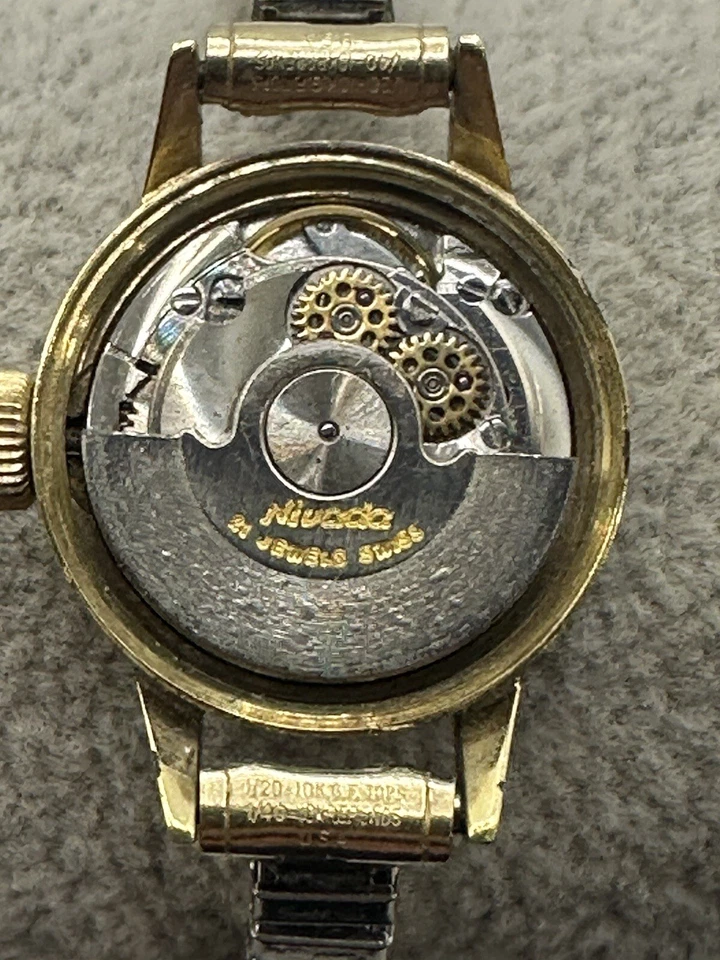 Nivada Automatic Womens Watch 21 Jewels Swiss Made Gold Plated 18MM 6" Vintage - Image 4 of 4