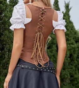 Alivila.Y Fashion Corset Womens Faux Leather Steampunk Corsets Victorian Bustier