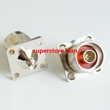 N Type Male Plug to SMA Female Jack Flange mount RF Adapter Cable Connector