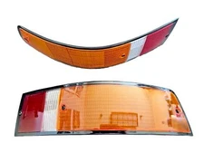 Porsche 911 912 930 69-89 Euro Rear Turn Signal Tail Light Lens-Black Trim