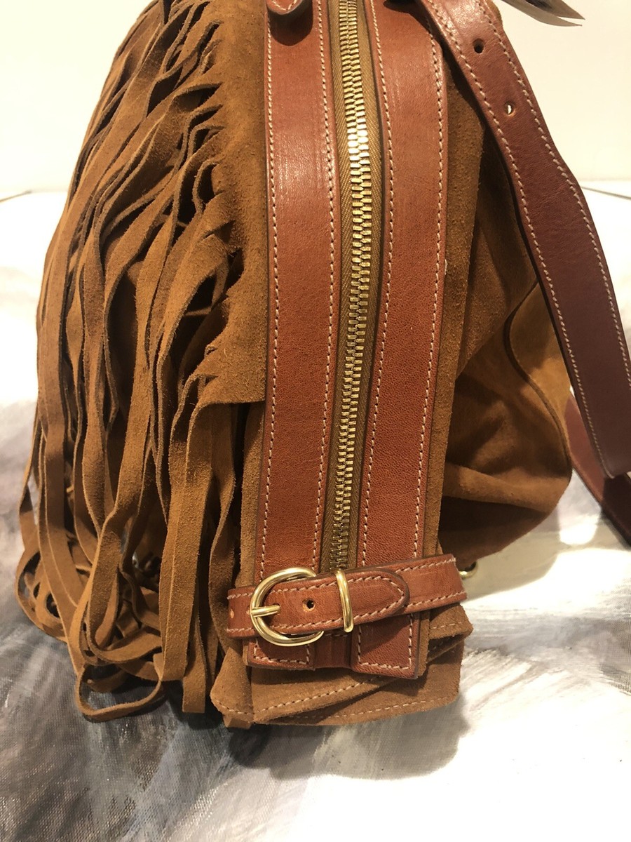 IL Bisonte Suede  Fringe Backpack/ Convertible Bag NWT - IL Bisonte TALAMONE Suede Fringe Backpack CONVERTIBLE  main image 2