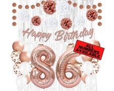 Rose Gold 86th Birthday Decorations for Girls - 40" Number Balloons  More