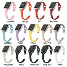 Slim Silicone Sports Band Strap for Apple Watch Ultra SE S12 11 10 9 8 7 6 5 4 3