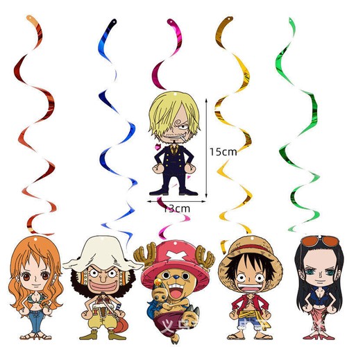 One Piece Kids Birthday Party Decoration Set Balloon Banner Cake Topper Swirl - Picture 11 of 19