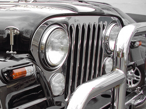 Enjoliveur de calandre en acier inox brillant pour Jeep CJ7 et CJ5 d'exception