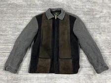 Vintage Glenbriar Jacket Mens 38 Suede Knit Full Zip Longsleeve Punk