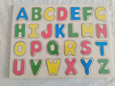 Holz ABC Puzzle Großbuchstaben pädagogisches Spielzeug für Kleinkinder