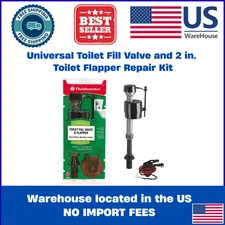 Fluidmaster Universal Toilet Fill Valve & 2 in. Flapper Repair Kit Easy Install