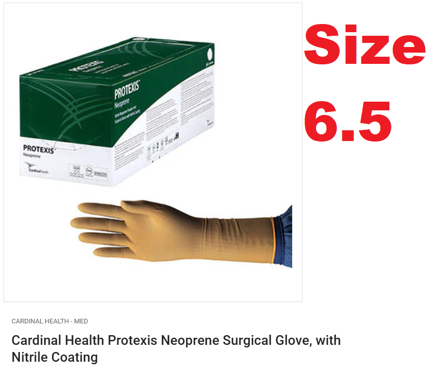 Case of Cardinal Health Protexis Neoprene Surgical Gloves 50 Pairs Size 6.5