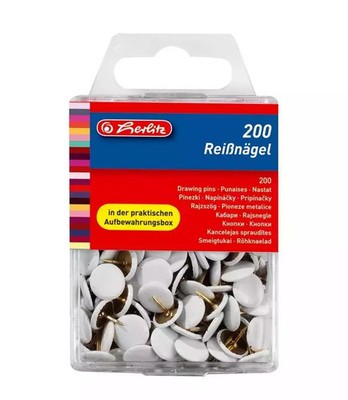 4008118770156 Pinezki metalowe białe 200szt Herlitz
