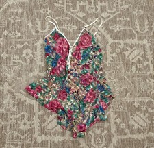 Vintage 1990s Gold Label Victoria s Secret floral lingerie romper
