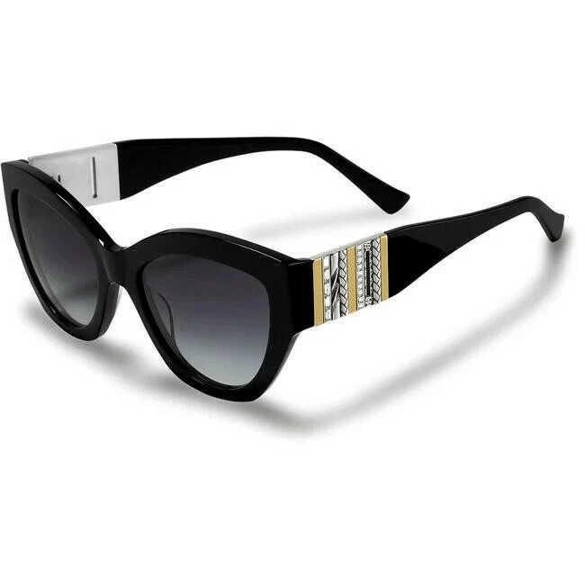 Brighton Black Cat-Eye Sunglasses with Silver Rhinestone Accents. 0064 Meridian Zenith Sunglasses - Brighton main image 4