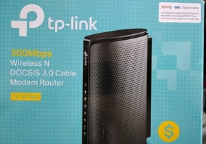 TP-Link TC-W7960 DOCSIS 3.0 WiFi Modem de câble sans fil Routeur noir 12V 300Mbps