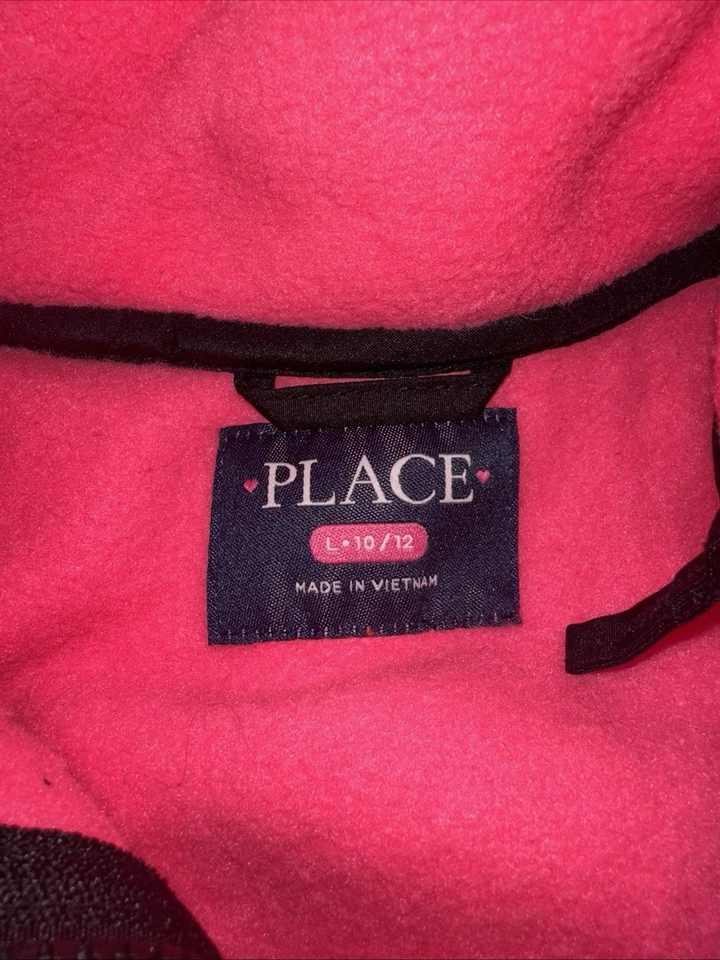 Детское место теплый зимнее пальто девочек Sz L 10-12 с капюшоном розовый пуховик куртка - Изображение 4 из 4