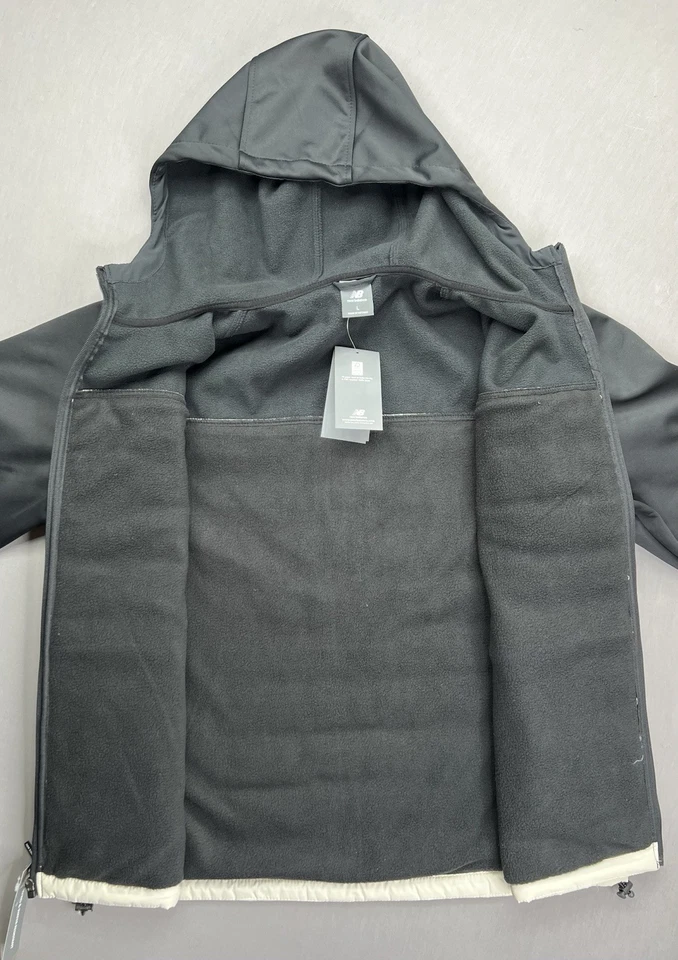 New Balance Puffer Jacket Fleece Lined Hooded Full Zip Mens Size Large - Image 3 of 4