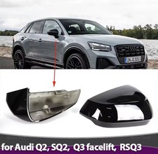 AUDI Q2 Q3 SPECCHIETTI Tappi Mirrors CALOTTE RETROVISORI CAPS NERO LUCIDO