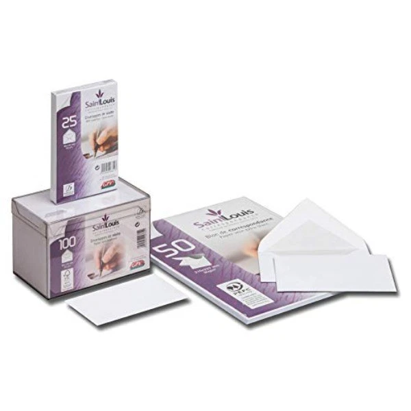 Enveloppes blanches GPV 90x140 mm 100 g/m² sans fenêtre x25 - Photo 3/4