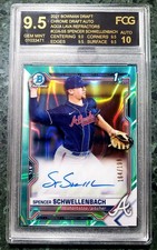 2021 Bowman Chrome Draft Pick Rookie Autographs Spencer Schwellenbach AQUA /199