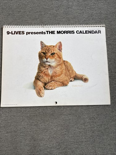VINTAGE! Morris the Cat 1977 Calendar - 9 Lives Presents The Morris Calendar