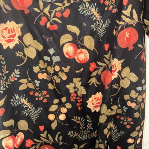 Cider Milkmaid Dress Women's 0XL Fruit Floral Cottagecore Thanksgiving Peasant - Picture 6 of 14