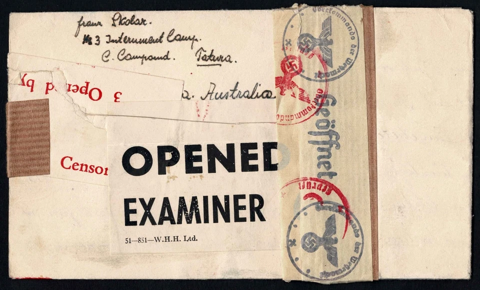 Australia 1943 Civil Internment Camp Letter, Tatura No.3, Censored, WWII - Image 3 of 4