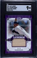 2022 Leaf Lumber #130 Wade Boggs SGC 9 Mint Purple Game Used Relic Bat /12