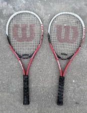 Wilson Red Tennis Racket Volcanic Impact Frame Tech Titanium Grip 4 1/8 Pair