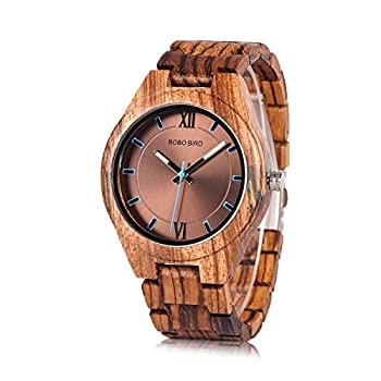 BOBO BIRD Holzuhr Herren Japanischer Quarz Analog Naturholz Aus Japan