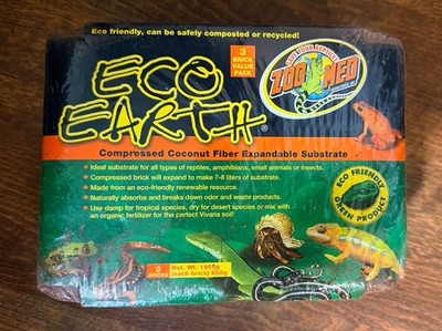 Zoo Med Eco Earth Compressed Coconut Fiber Substrate - 3 Pack