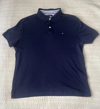 Tommy Hilfiger Dark Blue Men's Polo Shirt - Custom Fit - Medium